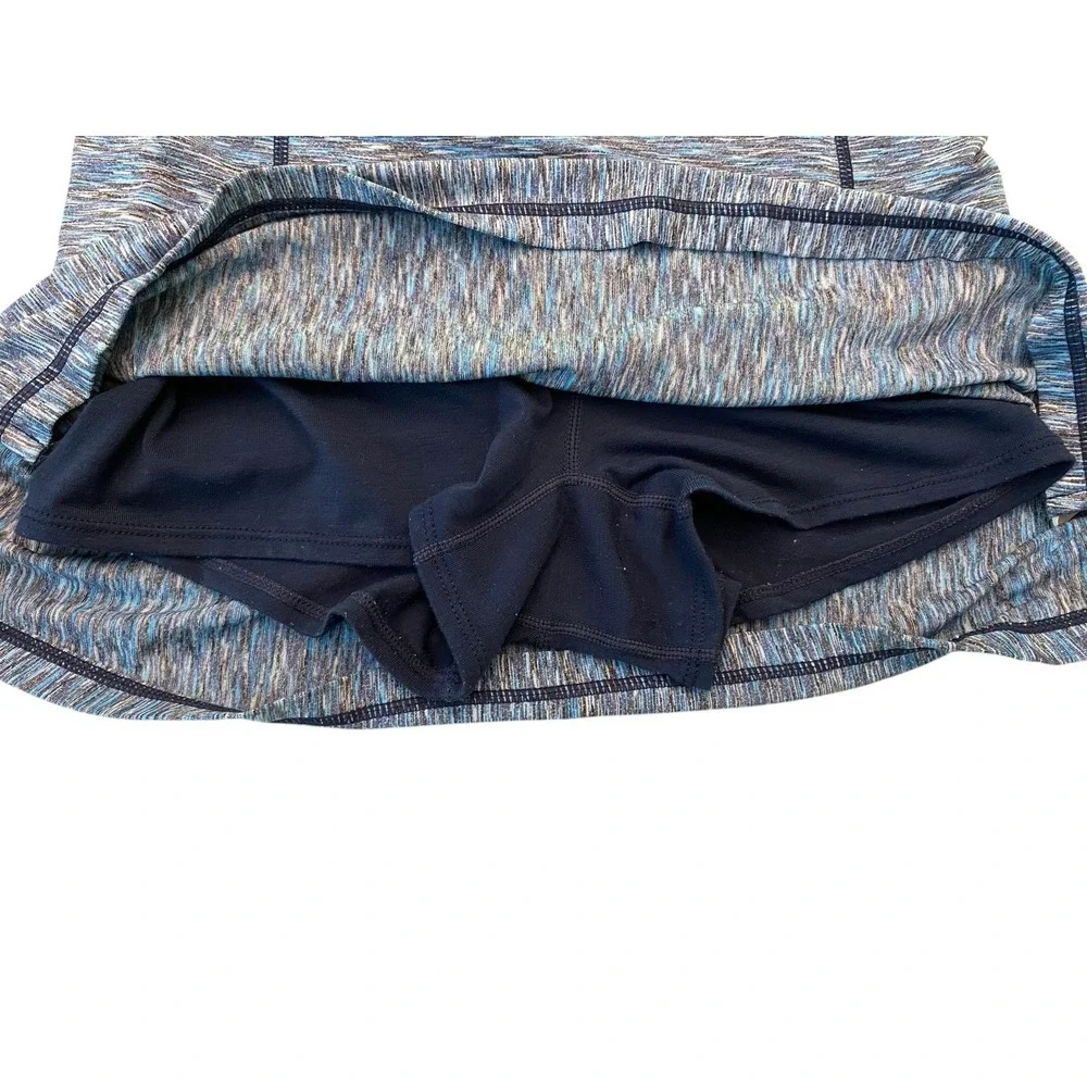 prAna Women XS Athletic Skort Blue Space Dye Built In Shorts Running Golf Tennis